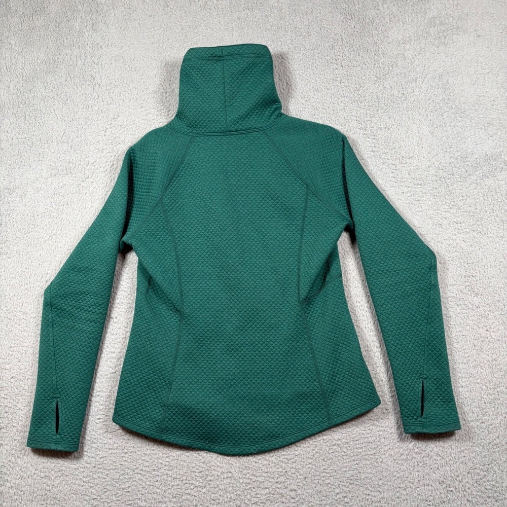 Marmot Quilted Funnel Neck Pullover Sweatshirt Green Womens M Thumbholes Outdoor - Picture 6 of 6